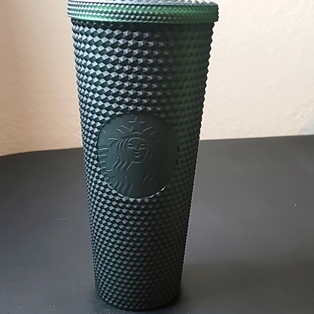 Starbucks studded dark green tumbler